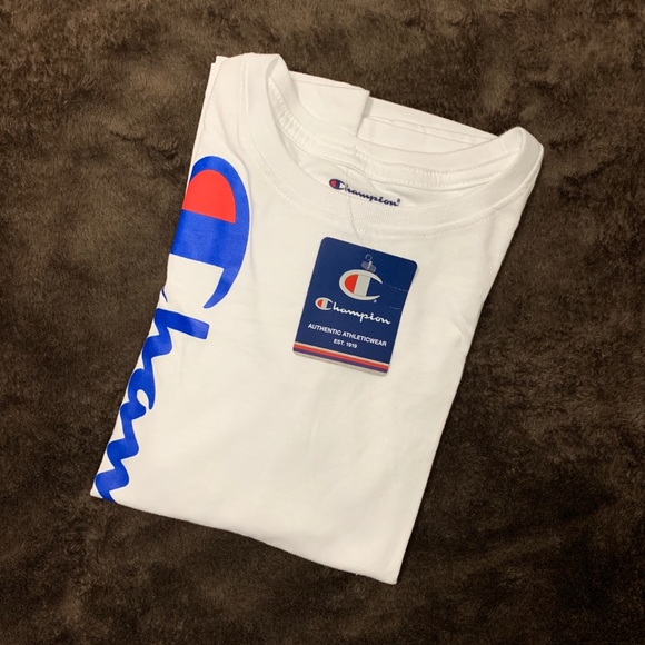 Champion White Long Sleeve Tee (Kids) - Picture 5 of 5